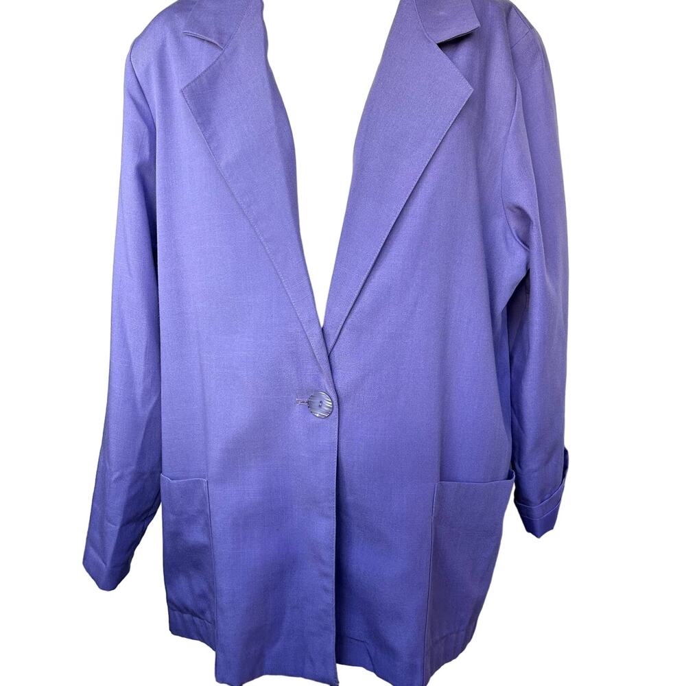 Vintage Bobbie Brooks Purple Lavender Blazer Jacket XL 16/18 USA Made